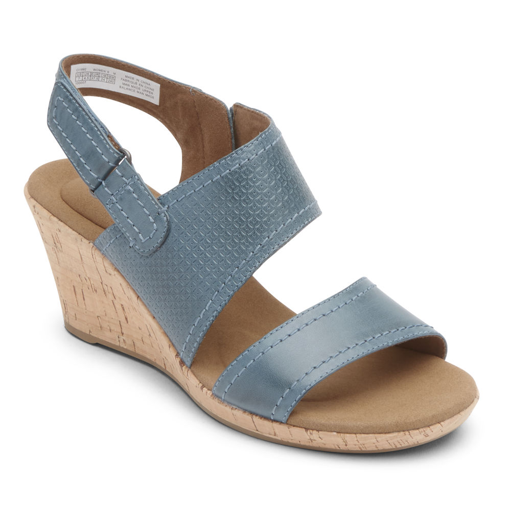 Rockport Womens Sandals Blue - Briah Asymmetrical 2-Piece - UK 359-RNDILW